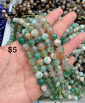 8mm green flower agate bracelet