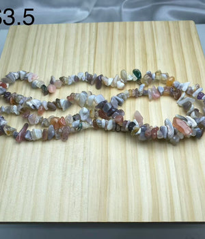 pink agate chips string