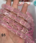 rose quartz barrel bracelet