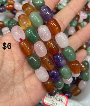 mixed matrials barrel bracelet