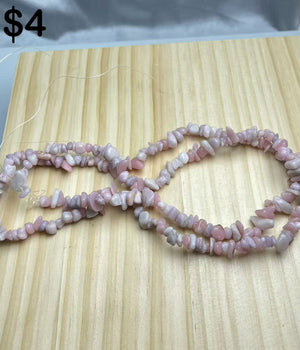 pink opal chips string