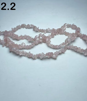 rose quartz chips string